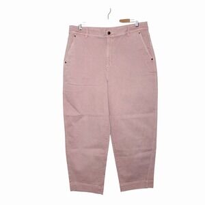 Gap Barrel Jeans High Rise Pink Womens Size 16  Stretch Baggy Tapered Pants